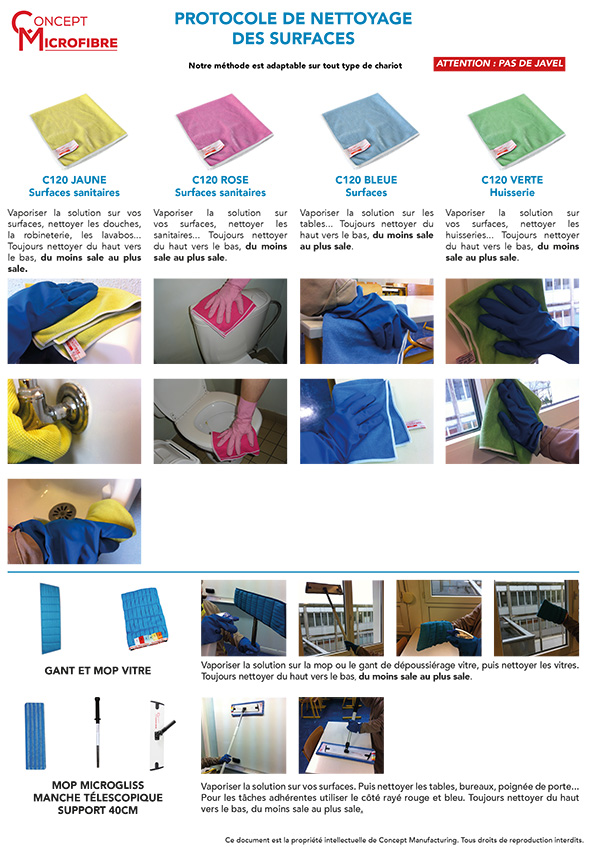 Lavette microfibre C120 - Bleue